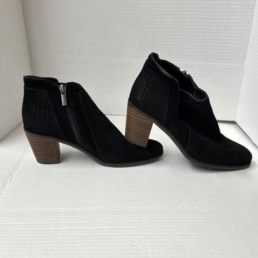 Black Suede Lucky Brand Ankle Boots 6.5